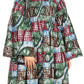 Sakkas Akela Women's Gypsy Peasant Boho Smocked Dress in African Ankara Print