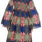 Sakkas Akela Women's Gypsy Peasant Boho Smocked Dress in African Ankara Print