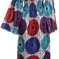 Sakkas Akela Women's Gypsy Peasant Boho Smocked Dress in African Ankara Print