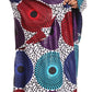 Sakkas Akela Women's Gypsy Peasant Boho Smocked Dress in African Ankara Print