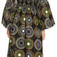Sakkas Akela Women's Gypsy Peasant Boho Smocked Dress in African Ankara Print
