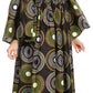 Sakkas Akela Women's Gypsy Peasant Boho Smocked Dress in African Ankara Print