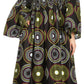 Sakkas Akela Women's Gypsy Peasant Boho Smocked Dress in African Ankara Print