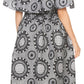 Sakkas Buhle Ruffle Off-shoulder Long Dress Wax African Ankara Dutch Print