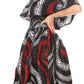 Sakkas Buhle Ruffle Off-shoulder Long Dress Wax African Ankara Dutch Print
