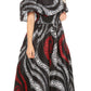 Sakkas Buhle Ruffle Off-shoulder Long Dress Wax African Ankara Dutch Print