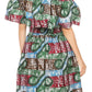Sakkas Buhle Ruffle Off-shoulder Long Dress Wax African Ankara Dutch Print