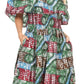 Sakkas Buhle Ruffle Off-shoulder Long Dress Wax African Ankara Dutch Print
