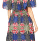 Sakkas Buhle Ruffle Off-shoulder Long Dress Wax African Ankara Dutch Print