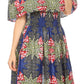 Sakkas Buhle Ruffle Off-shoulder Long Dress Wax African Ankara Dutch Print
