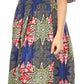 Sakkas Buhle Ruffle Off-shoulder Long Dress Wax African Ankara Dutch Print