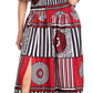 Sakkas Buhle Ruffle Off-shoulder Long Dress Wax African Ankara Dutch Print