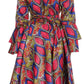 Sakkas Mavi Women's African Ankara Maxi Long Sleeve Dress Cocktail Formal Swing