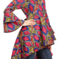Sakkas Mavi Women's African Ankara Maxi Long Sleeve Dress Cocktail Formal Swing