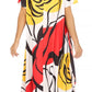 Sakkas Abeni Women's Short Sleeve Casual Print Long Maxi Cover-up Caftan Dress
