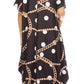 Sakkas Abeni Women's Short Sleeve Casual Print Long Maxi Cover-up Caftan Dress