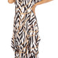 Sakkas Abeni Women's Short Sleeve Casual Print Long Maxi Cover-up Caftan Dress