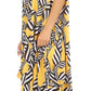 Sakkas Abeni Women's Short Sleeve Casual Print Long Maxi Cover-up Caftan Dress