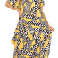 Sakkas Abeni Women's Short Sleeve Casual Print Long Maxi Cover-up Caftan Dress