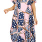 Sakkas Abeni Women's Short Sleeve Casual Print Long Maxi Cover-up Caftan Dress