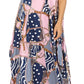 Sakkas Abeni Women's Short Sleeve Casual Print Long Maxi Cover-up Caftan Dress