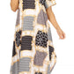 Sakkas Abeni Women's Short Sleeve Casual Print Long Maxi Cover-up Caftan Dress