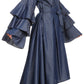 Sakkas Esila Women Chambray Long Sleeve Loose Plain Maxi Shirt Dress High-low Boho