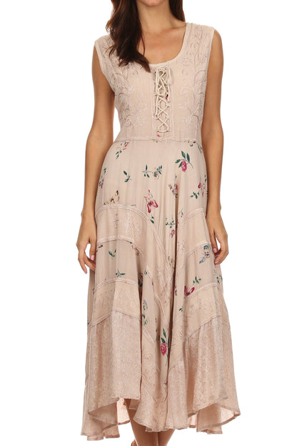Sakkas Garden Goddess Corset Style Dress