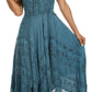 Sakkas Kevina Stonewashed Rayon Embroidered Dress
