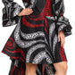 Sakkas Betty Women's Maxi African Ankara Print High-low Wrap Dress Long Sleeve