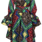 Sakkas Betty Women's Maxi African Ankara Print High-low Wrap Dress Long Sleeve