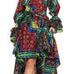 Sakkas Betty Women's Maxi African Ankara Print High-low Wrap Dress Long Sleeve