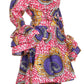 Sakkas Betty Women's Maxi African Ankara Print High-low Wrap Dress Long Sleeve