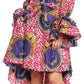 Sakkas Betty Women's Maxi African Ankara Print High-low Wrap Dress Long Sleeve