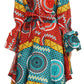 Sakkas Betty Women's Maxi African Ankara Print High-low Wrap Dress Long Sleeve