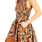 Sakkas Lima Women's Casual African Ankara Sleeveless Cocktail Short Dress Pockets