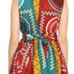 Sakkas Vale Womens African Ankara Sleeveless Short Cocktail Wrap Dress with Pocket