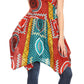 Sakkas Vale Womens African Ankara Sleeveless Short Cocktail Wrap Dress with Pocket