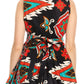 Sakkas Vale Womens African Ankara Sleeveless Short Cocktail Wrap Dress with Pocket