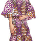 Sakkas Zarah Women's African Ankara Body-con Off shoulder Mermaid Pocket Dress
