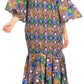 Sakkas Zarah Women's African Ankara Body-con Off shoulder Mermaid Pocket Dress