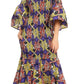 Sakkas Zarah Women's African Ankara Body-con Off shoulder Mermaid Pocket Dress