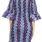 Sakkas Zarah Women's African Ankara Body-con Off shoulder Mermaid Pocket Dress