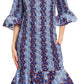 Sakkas Zarah Women's African Ankara Body-con Off shoulder Mermaid Pocket Dress