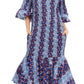 Sakkas Zarah Women's African Ankara Body-con Off shoulder Mermaid Pocket Dress
