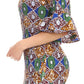Sakkas Zarah Women's African Ankara Body-con Off shoulder Mermaid Pocket Dress
