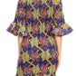 Sakkas Zarah Women's African Ankara Body-con Off shoulder Mermaid Pocket Dress