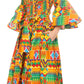 Sakkas Tesa Women's Off the Shoulder Top Pants Set African Ankara Print w/Pockets
