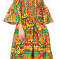 Sakkas Tesa Women's Off the Shoulder Top Pants Set African Ankara Print w/Pockets