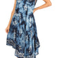 Sakkas Mara Women's Casual Sleeveless Tank Flare Midi Boho Batik Dress Cover-up